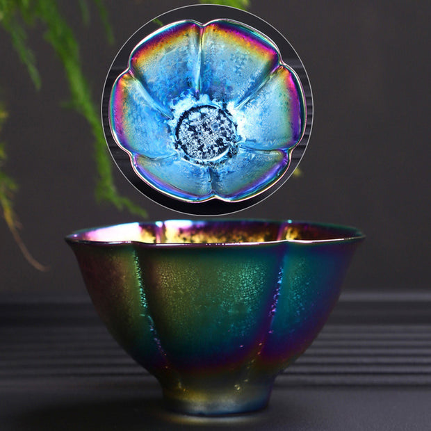 Buddha Stones Rainbow Color Jianzhan Ceramic Teacup Kung Fu Tea Cup Bowl