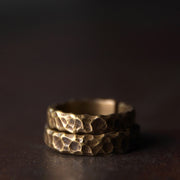 Buddha Stones Tibetan Bump Texture Design Copper Brass Luck Ring Ring BS main