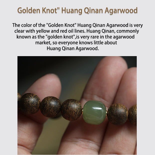 Vietnam Huang Qinan Agarwood Hetian Jade Peace Strength Bracelet (Extra 30% Off | USE CODE: FS30)