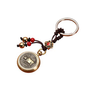 Buddha Stones 12 Chinese Zodiac Blessing Wealth Fortune Keychain Key Chain BS 11