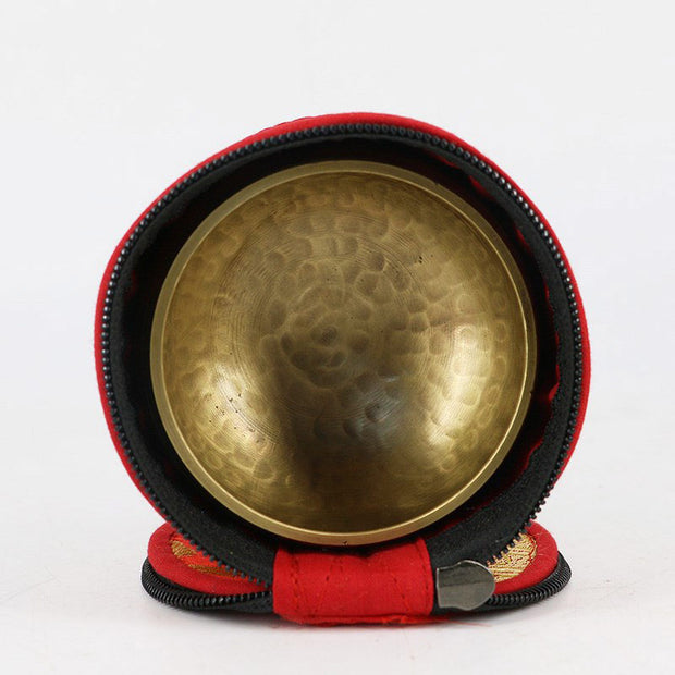 Buddha Stones Tibetan Singing Bowl Storage Bag with Zipper Closure Decoration