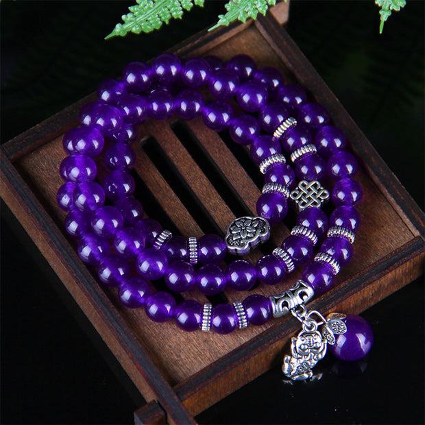 Buddha Stones The Amethyst Pixiu Wealth Bracelet Bracelet BS 3