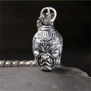 Buddha Stones 999 Sterling Silver Buddha Demon Serenity Necklace Pendant