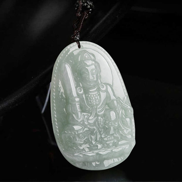 Buddha Stones Chinese Zodiac Natal Buddha Jade Wealth Prosperity Necklace Pendant Necklaces & Pendants BS 5