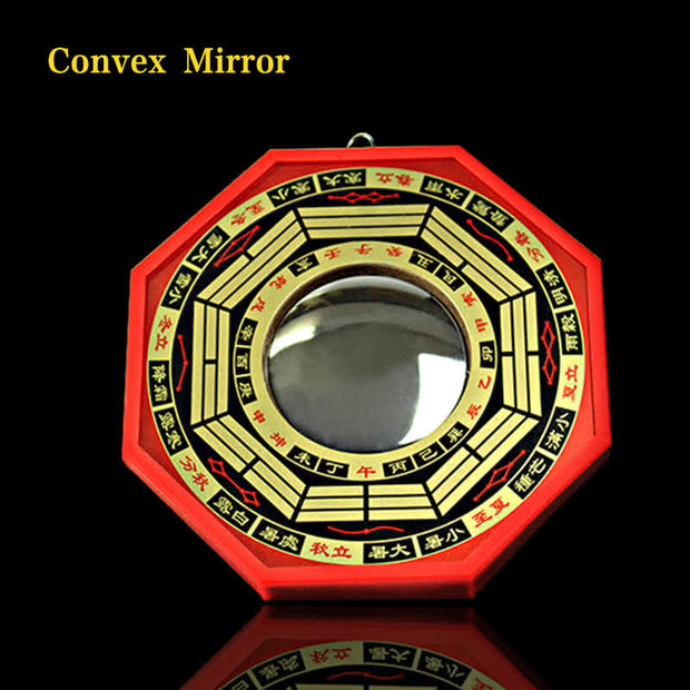 Buddha Stones Feng Shui Bagua Map Balance Living Room Energy Map Mirror Bagua Map BS 8 IN Convex Mirror Red