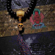 Buddha Stones Tibet 108 Mala Beads Purple Bodhi Seed Bagua Vajra Auspiciousness Bracelet Mala Bracelet BS 12