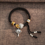 Buddha Stones Handmade Tibetan Om Mani Padme Hum Fu Character Luck Fortune Braided Bracelet
