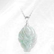Buddha Stones 925 Sterling Silver Natural Jade Nine Tailed Fox Prosperity Necklace Pendant Necklaces & Pendants BS 5