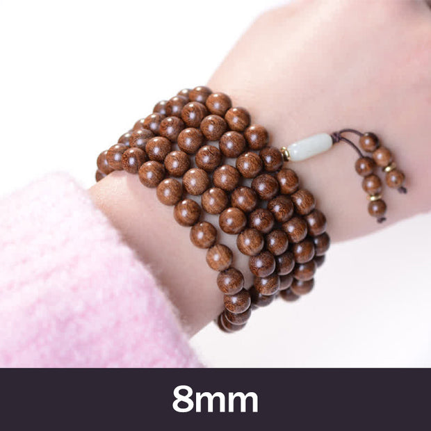 Buddha Stones 108 Mala Beads Rosewood Jade Calm Bracelet Bracelet Mala BS 8mm