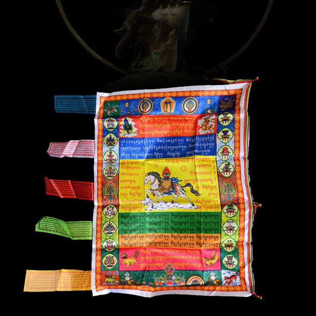 Buddha Stones Tibetan Colorful Windhorse Protection Outdoor Prayer Flag Decoration (Extra 35% Off | USE CODE: FS35)