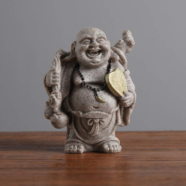 Buddha Stones Laughing Buddha Resin Statue Blessing Home Decoration Decorations BS 7.5*5.5*9cm