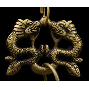 Buddha Stones Tibetan Engraved Buddha Dragon Wind Chime Bell Copper Luck Wall Hanging Decoration Decorations BS 9