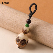 Buddha Stones Bodhi Seed Blessing Keychain Decoration Decoration BS Lotus
