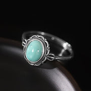 925 Sterling Silver Tibetan Turquoise Red Agate Protection Ring (Extra 30% Off | USE CODE: FS30) Ring BS 1