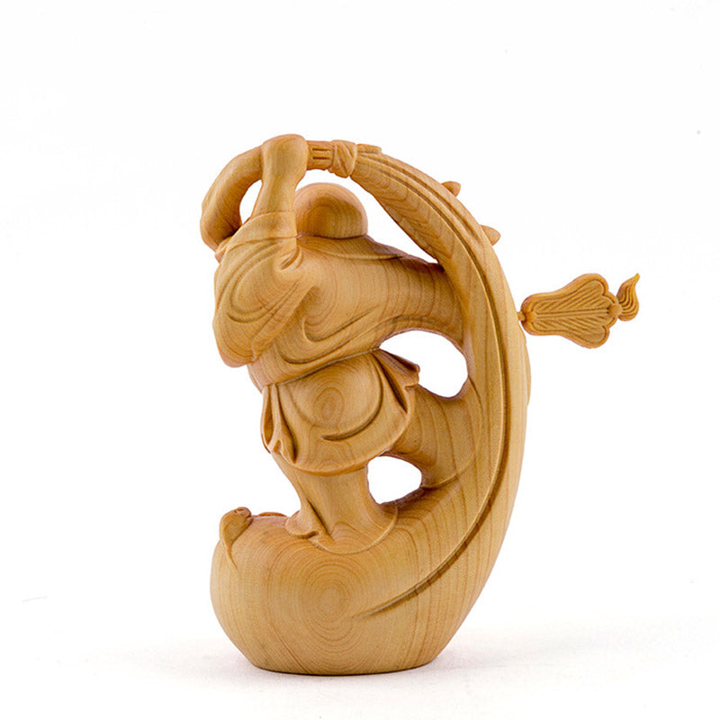 Buddha Stones Laughing Buddha Boxwood Prosperity Home Decoration