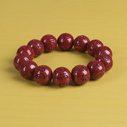 Buddha Stones Natural Double PiXiu Cinnabar Om Mani Padme Hum Wealth Luck Bead Bracelet Bracelet BS Om Mani Padme Hum 16mm