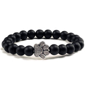 'Buddha Stones “Save A Dog” Stone Bracelet Bracelet Bracelet Black Matte
