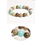 Buddha Stones Natural Colorful Alashan Agate Confidence Bracelet