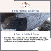 108 Mala Beads Amazonite Black Glitter Stone Positive Tassel Bracelet (Extra 30% Off | USE CODE: FS30) Mala Bracelet BS 27