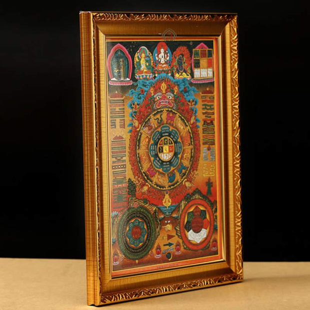 Buddha Stones Tibetan Framed Thangka Painting Blessing Decoration Decorations BS 22