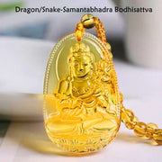 Buddha Stones Citrine Guardian Buddha Serenity Pendant Necklace Necklaces & Pendants BS 4