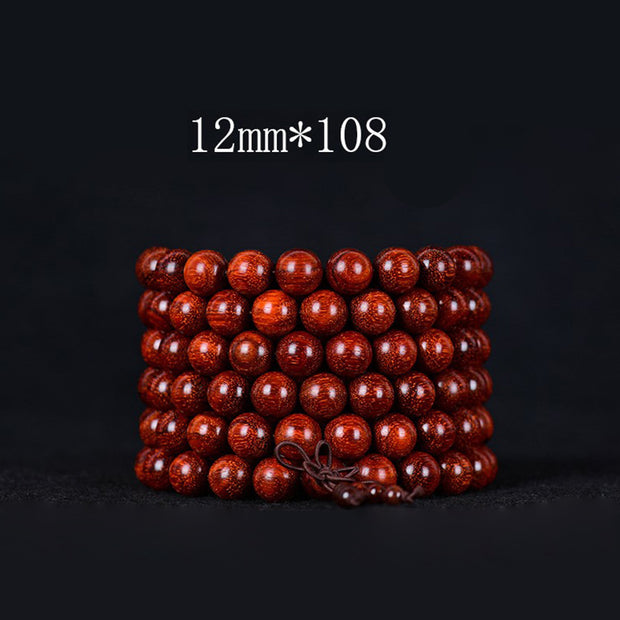 Buddha Stones Tibetan Small Leaf Red Sandalwood Balance Bracelet Bracelet BS 12mmm*108