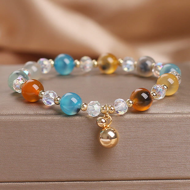 Buddha Stones Candy Agate Healing Harmony Bead Charm Bracelet