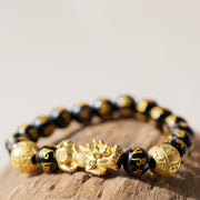 Feng Shui PiXiu Obsidian Attract Wealth Bracelet Bracelet BS 3