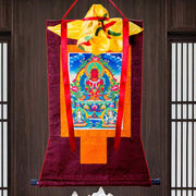 Buddha Stones Tibetan Longevity Buddha Framed Thangka Blessing Decoration