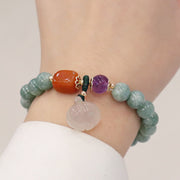 Buddha Stones Cyan Jade Lotus Pumpkin Wish Peace Buckle Amethyst Crystal Healing Bracelet Bracelet BS 5
