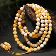 Buddha Stones 108 Beads Amber Mala Blessing Bracelet Mala Bracelet BS 1