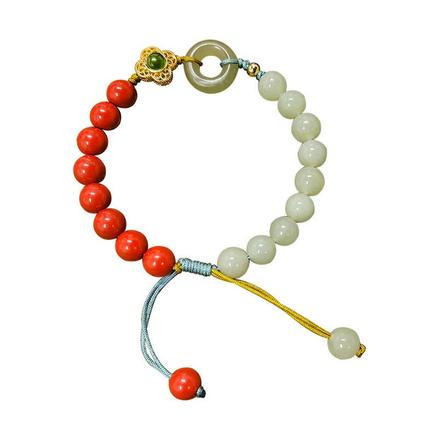 Buddha Stones Natural Cinnabar Jade Blessing Bracelet Bracelet BS 5