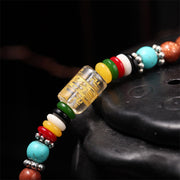 Buddha Stones 108 Mala Beads Goldstone Om Mani Padme Hum Swastika Confidence Bracelet Mala Bracelet BS 5