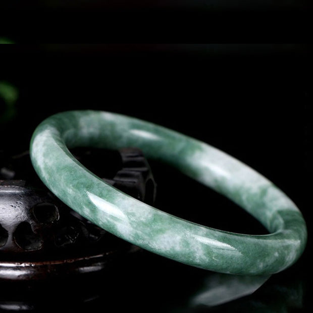 Buddha Stones Natural Jade Luck Abundance Bangle Bracelet Bracelet BS 5