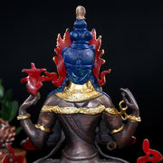 Buddha Stones Chenrezig Bodhisattva Four-armed Avalokitesvara Wealth Copper Statue Home Decoration