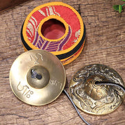 Buddha Stones Tibetan Tingsha Bell Six True Words Dragon Copper Balance Decoration With Bag Buddhist Supplies BS 18