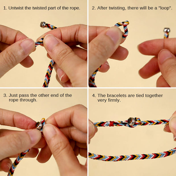 Buddha Stones Tibet Handmade Five Color Thread Protection Braid String Bracelet Bracelet BS 9