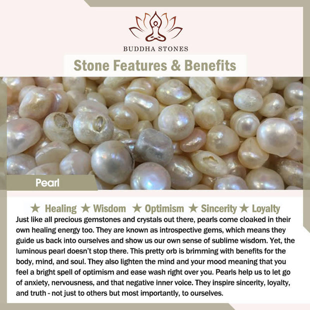 Buddha Stones Natural Pearl Chalcedony Bead Healing Necklace Pendant