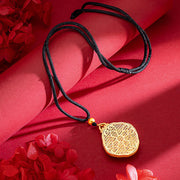 Buddha Stones Flower Love Heart Copper Wealth Necklace Pendant Necklaces & Pendants BS 3