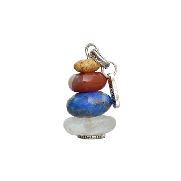Buddha Stones Zen Cairn Labradorite Various Crystals Calm Pendant Necklace Necklaces & Pendants BS 17