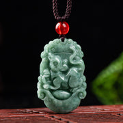 Buddha Stones Natural Jade 12 Chinese Zodiac Prosperity Necklace Pendant Necklaces & Pendants BS 3