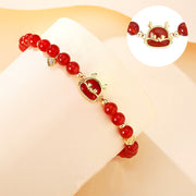 Buddha Stones Year Of The Dragon 925 Sterling Silver Red Agate Love Heart Luck Bracelet Necklace Pendant Bracelet Necklaces & Pendants BS 3