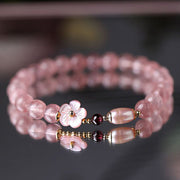 Buddha Stones Strawberry Quartz Peach Blossom Love Bracelet Bracelet BS 10