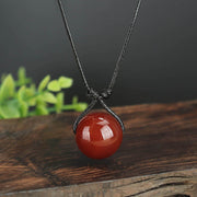 Buddha Stones Red Agate Bead Confidence Leather Rope Necklace Pendant Necklaces & Pendants BS Red Agate(Confidence♥Calm)