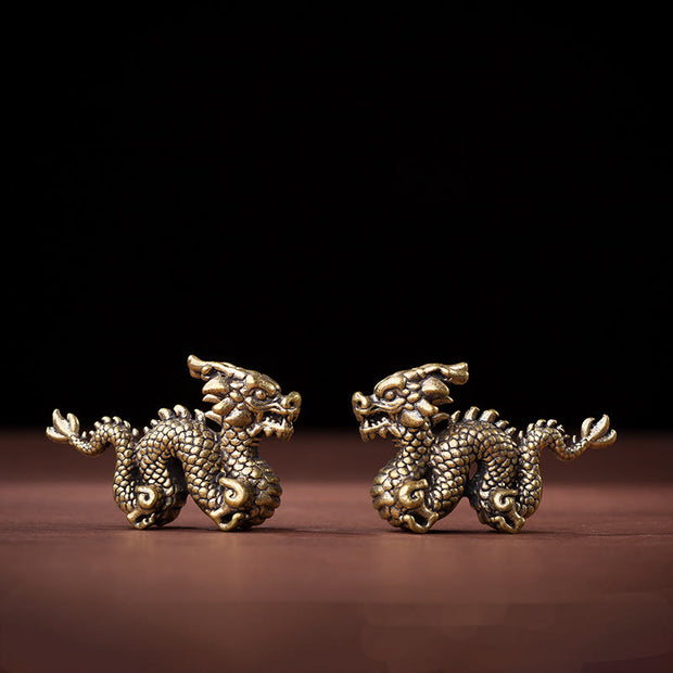 Buddha Stones Year Of The Dragon Small Auspicious Brass Dragon Luck Success Home Decoration Decorations BS 5