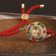 Buddha Stones Colorful Zircon Copper Wealth Luck Rotation Bracelet Necklace Pendant Bracelet Necklaces & Pendants BS 16
