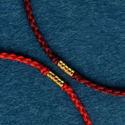 Buddha Stones Lucky Golden Bead Braided String Bracelet Anklet Bracelet BS 3