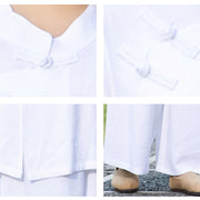 Buddha Stones 2Pcs Plain Long Sleeve Zen Yoga Clothing Meditation Clothing Top Pants Women's Set Clothes BS 3