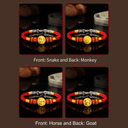 Buddha Stones 999 Gold Chinese Zodiac Auspicious Matches Om Mani Padme Hum Luck Handcrafted Bracelet Bracelet BS 24