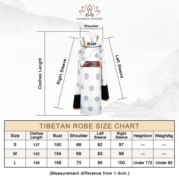 Buddha Stones Tibetan White Shirt Robe Clothing Lhasa Long Dress Women Clothing